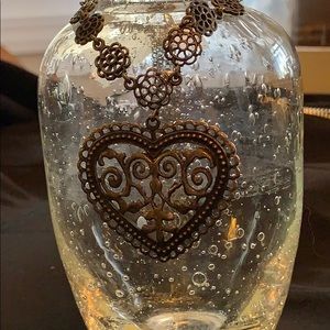 Cookie Lee adjustable heart pennant necklace